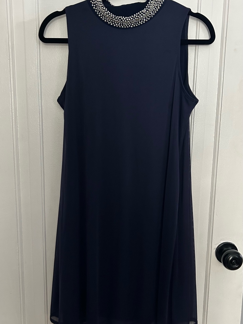 Nik & Nash Sleeveless Beaded Collar Shift Dress